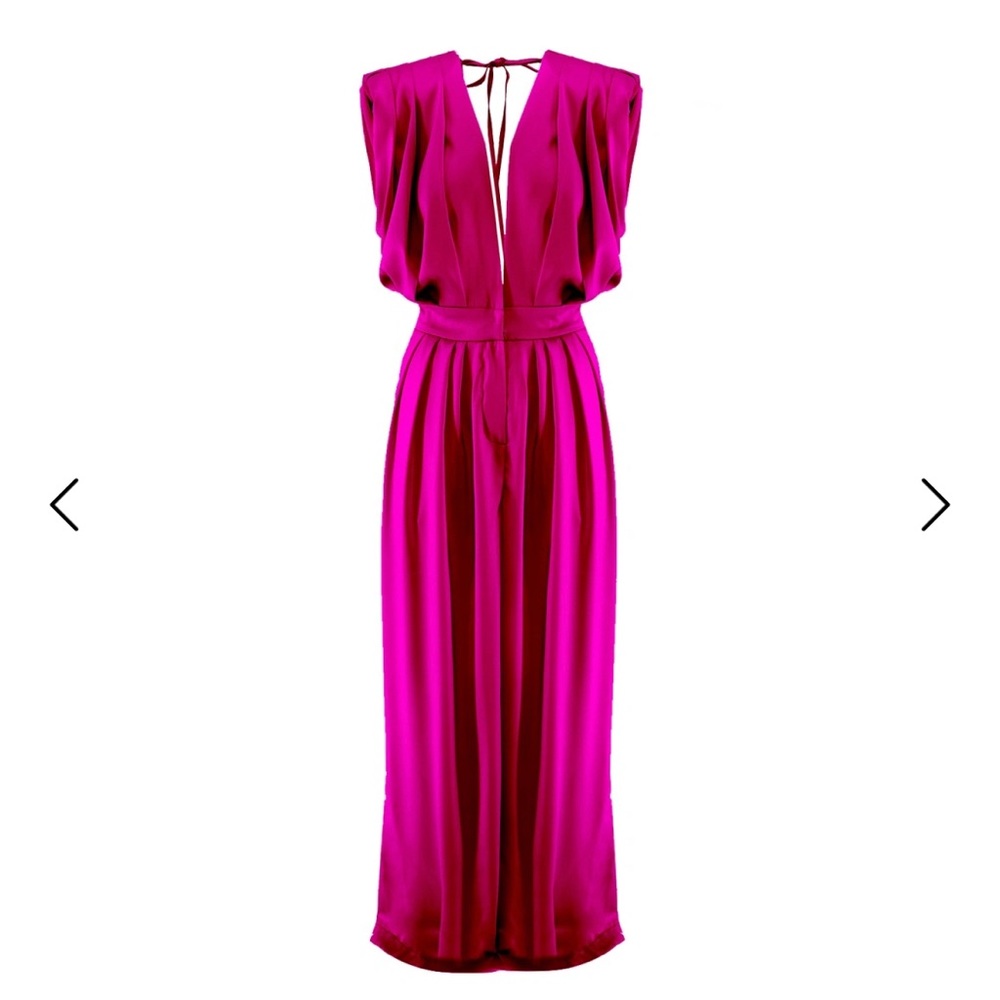 Fuchsia Maxi Draped jumpsuit